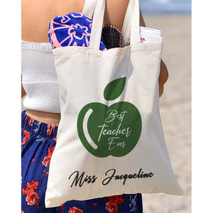 Sac fourre-tout vert pomme personnalisable pour femme, résistant à l'eau, sac à main pour enseignante, idéal pour l'été et l'automne - Product Image 5