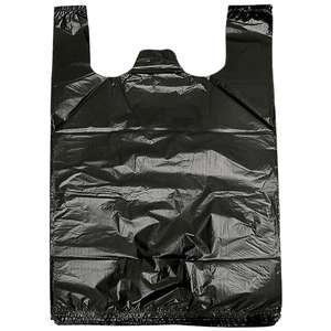 Customized Size Black HDPE Plastic <b>Bags</b> With <b>Heat</b> <b>Seal</b> Handle for T-Shirt & Garbage Made in Vietnam Recyclable Gusset Type - Product Image 1