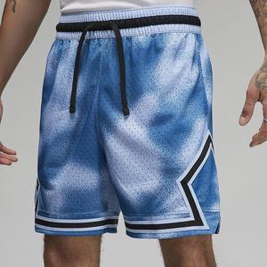 Shorts de basket-ball en maille bleu dégradé personnalisés avec des panneaux latéraux en forme d'étoile et un cordon noir pour hommes, pour la salle de sport ou le streetwear - Product Image 1