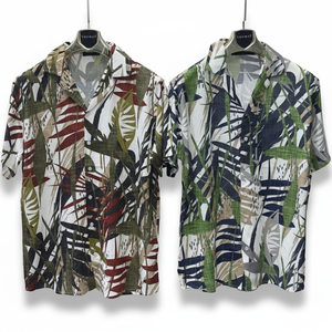 Chemise florale pour homme à manches courtes, coupe décontractée, tissu léger, élégante, décontractée pour l'été, écologique, infroissable, pour les vacances - Product Image 5