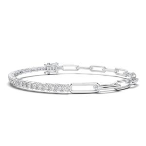 Bracelet en argent sterling 925 avec diamant moissanite, cadeau pour elle, fête / fiançailles / mariage - Product Image 1
