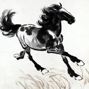 Stallion ภาพจิตรกรรมฝาผนังกระเบื้องเซรามิคหินอ่อนรูปม้าแข่งม้ากันน้ำสำหรับห้องครัวและห้องน้ำ - Product Image 1