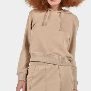 Sweat à capuche zippé court en polaire léger de haute qualité pour femmes, logo personnalisé OEM, vêtements décontractés, sweat à capuche court pour femmes - Product Image 2