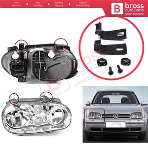 BHL502, soporte para Faro, soporte de reparación, juego de pestañas, lado derecho para Golf MK4 A4 1J HB Sedan Estate 1997-2006 1J0998226 - Product Image 5