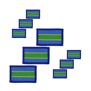 Logotipo personalizado Corps Ceremonial Music TRF X3 Insignia bordada de hierro Color azul TRF Bordado de 3 colores Decoraciones personalizadas al por mayor - Product Image 6