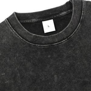 Prix raisonnable grande taille hommes lavage à l'acide t-shirt conception de logo personnalisé hommes lavage à l'acide t-shirts - Product Image 4