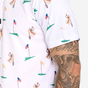 เสื้อยืดกอล์ฟผู้ชายพิมพ์ลายแปลกใหม่ผ้าซับเหงื่อแห้งเร็วระบายอากาศได้ดีผลิตจากโรงงานในฤดูร้อน - Product Image 5