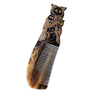 COULEURS NATURELLES CORNE BUFFALO PEIGNES EN GROS Peignes en corne antistatique naturelle pour cadeaux de vacances par l'artisanat en croissant - Product Image 1