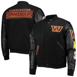 Custom Men's Casual Winter Letterman Jacket <b>Stand</b> Collar Front Logo 100% Cotton Lightweight Eco-Friendly High Quality OEM - Product Image 5