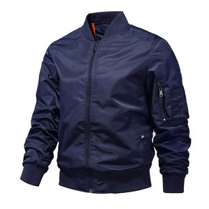 New Design Style Reversible With Stand Collar Pocket Decoration Bomber <b>Jackets</b> Wholesale High Quality Custom Men's Bomber <b>Jacket</b> - Product Image 1