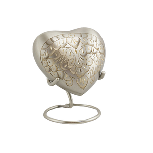 Urna de cenizas infantiles de latón y Metal de alta calidad, recuerdo de corazón liso duradero con Interior de terciopelo para funerales conmemorativos, cremación de mascotas - Product Image 6