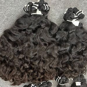 Vente en gros Paquets de tissage de cheveux humains vierges ondulés naturels Perruque noire pour femmes nourrie sainement - Product Image 2
