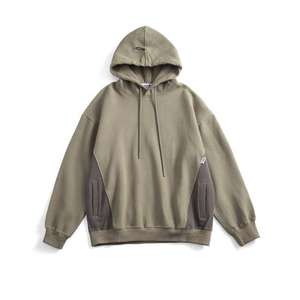 Sudadera con capucha de talla grande personalizada para hombre Terry Contraste Color Patchwork Sudadera con capucha para hombre Sudadera con capucha esencial Sudaderas con capucha - Product Image 2