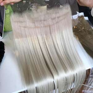 Las pelucas frontales de encaje Hd de pelo precioso recto de hueso de Color gris sedoso más calientes, pelucas de cabello humano Xbl, vendedor de paquetes de cabello - Product Image 5