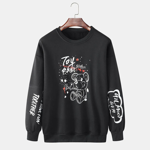 Sweat-shirt polaire de couleur unie de style streetwear pour hommes sérigraphie fourniture en gros prix bon marché - Product Image 1