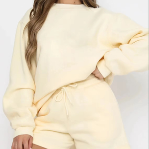 New Stylish Design Long Sleeves Shirt Short Custom Casual Loose 2 Piece Set Women <b>Top</b> Quality Wholesale Women's Sets - Product Image 6