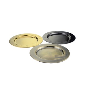 Nouvelles assiettes rondes dorées en acier inoxydable de conception élégante pour les mariages, les fêtes, la vaisselle de table, les plats et les assiettes - Product Image 4