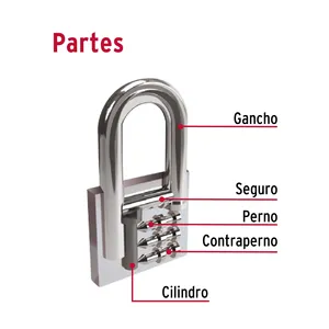 Scatola HERMEX da 6 lucchetti in ferro con ganci lunghi 63 mm Blister racchiuso - Product Image 2