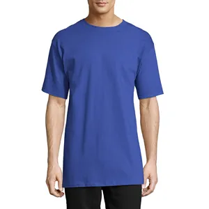 Vente en gros T-shirt à manches courtes imprimé sur mesure T-shirt de sport en coton mélangé de bambou T-shirt extensible à col en V/O vierge pour hommes respirant