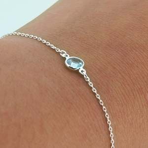 Handmade 925 Sterling <b>Silver</b> <b>Bracelet</b> with Blue Topaz Fashion Charm <b>Bracelets</b> - Product Image 4