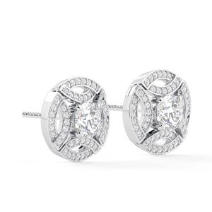 ต่างหูทรงกลมมอยซาไนต์สไตล์น่ารักไม่ซ้ำใครสำหรับผู้หญิง - Product Image 1