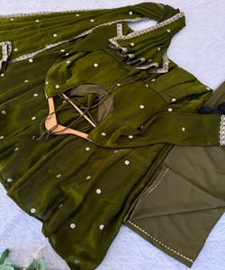 Vestido de Diseñador Fendi con Bordado de Lentejuelas Satinadas Rambo, Parte Inferior de Dupatta, Ropa de Boda, Precio al por Mayor, Prenda Étnica Mehndi Multi - Product Image 2