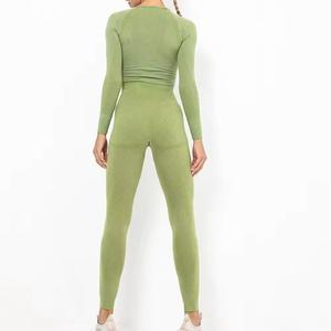 Ropa de Fitness para gimnasio para mujer de alta calidad, nuevo estilo, conjunto de Yoga informal, conjunto de Yoga sólido de gran tamaño, tallas grandes, elementos esenciales de entrenamiento - Product Image 4