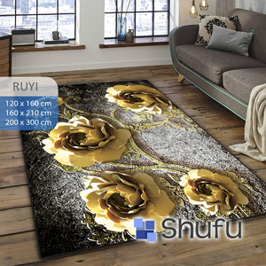 Ensembles de tapis lavables faits à la machine modernes Shufu flanelle douce anti-allergiques anti-dérapant pile moyenne support en caoutchouc thermoplastique - Product Image 2