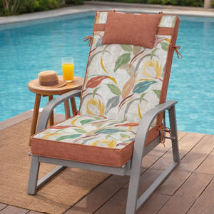 Garden Chair <b>Cushions</b> 120x55x8cm Comfortable Outdoor Pillows & <b>Cushions</b> Lightly Water Repellent Fastening Straps Foam Filling - Product Image 1