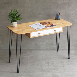 Modern Rubber Wood <b>Desk</b> with Hairpin Legs 120x50cm BD68110 - Product Image 5