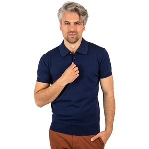 Camisa de punto de alta calidad para hombre, jersey de manga corta de diseñador con cuello Polo de punto, camisa de suéter con media 14 cremalleras - Product Image 1