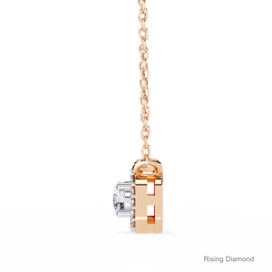 0.36 CTW ชุดจี้เพชรที่ถูกตัดในห้องปฏิบัติการเครื่องประดับ CVD จี้เพชรสีโรสโกลด์ของขวัญครบรอบสำหรับเธอจี้เพชรมีเสน่ห์ - Product Image 4