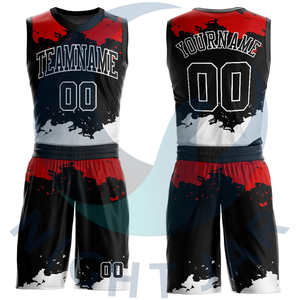 Tenues de basketball sans manches grande taille certifiées OEM, ensembles de maillots imprimés personnalisables avec nom d'équipe, séchage rapide, respirant, 100% - Product Image 3