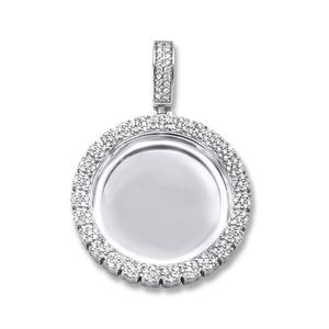จี้เพชรทรงกลม D'VINS JEWELS ทองคำขาว 10K เพชรเลี้ยงในห้องปฏิบัติการ ของขวัญสำหรับทุกเพศ ทุกวัย เครื่องประดับสไตล์คลาสสิก จี้ฮิปฮอป - Product Image 1
