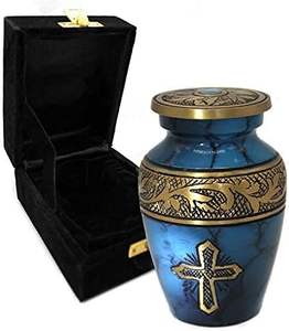 American Style Brass Cremation Urn <b>for</b> <b>Ashes</b> Customized Logo Small Urns with Velvet <b>Box</b> Wholesale Funeral Supplies - Product Image 6