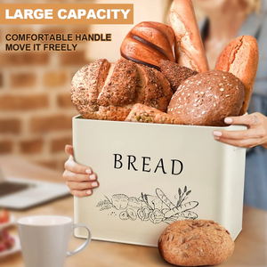 Large Iron Bread <b>Box</b> with Handles, <b>for</b> Kitchen Counter Bread <b>Box</b>, with Cutting Board Cover Bracket - Product Image 5