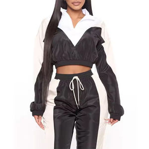 Veste et short coupe-vent personnalisés vierges coupe-vent à séchage rapide veste et short personnalisés coupe-vent femmes survêtement en nylon - Product Image 1