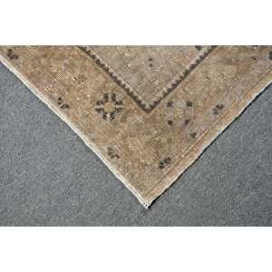 Vintage Turkish Accent Rug 3.4x5.6 ft, <b>Brown</b> Plants & trees Rug <b>Wool</b> - Product Image 5