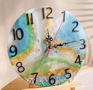 Reloj de pared de madera epoxi de diseño caliente, reloj de resina al por mayor para decoración del hogar del proveedor de la India - Product Image 1