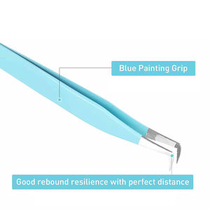 Pinzas Profesionales para Pestañas de Acero Inoxidable con Punta Curva de Microfibra Antiestática, Duraderas y con Agarre Cómodo, Herramienta para Extensión de Pestañas - Product Image 3