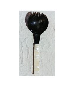 Cuillère et fourchettes de service à salade en bois sur mesure, idéales pour les magasins de décoration intérieure à revendre - Product Image 4