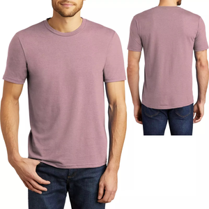Vêtements O-cou Tri 50% Polyester Blend T-shirts Solide À Manches Courtes Tri 25% Coton Mélange Imprimé Personnalisé Tri Mélange T-shirts pour Hommes - Product Image 1