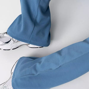 2025 personnalisable 100% coton pantalon évasé pour femmes taille haute motif droit Flare bas pantalon pantalon décontracté brodé - Product Image 4