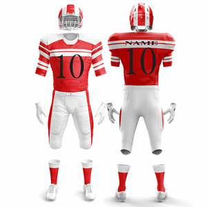 Custom Premium American Football Uniform Short Sleeve Jersey and Pants with <b>Heat</b>-Transfer Printing Breathable Plus Size - Product Image 2