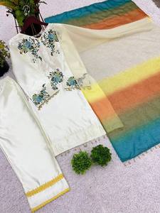 Costumes pakistanais pour fête Salwar Kameez avec Dupatta pour femme, costume Sharara, haut-palazzo, vêtements ethniques indiens, costume Eid - Product Image 5