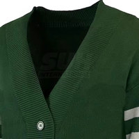 Cardigan pour femme en coton tricoté de haute qualité, design personnalisé, col en V, respirant, manches longues, logo frontal, idéal pour l'hiver et les occasions décontractées