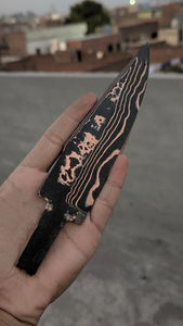 Cuchillo Bowie de Acero Inoxidable Hecho a Mano de Lujo, Grado Industrial, Borde Dentado, Mango de Cobre, Profesional para Caza al Aire Libre, OEM - Product Image 4