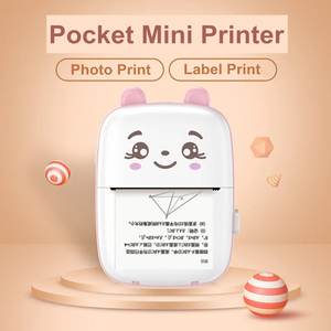 เครื่องพิมพ์พกพาขนาดเล็กลายการ์ตูนหมีเชื่อมต่อมือถือไร้หมึกไร้สาย BT A8C กะทัดรัดสำหรับเด็กเด็กเด็กเล่นปาร์ตี้ - Product Image 2