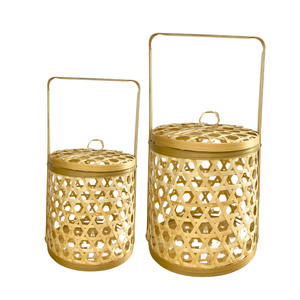 PANIER CADEAU EN BAMBOU de Style Vintage Idéal pour les mariages Festivals Décor à la maison Panier à fleurs Panier pour la personnalisation d'emballage cadeau - Product Image 1