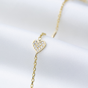 Heart Clear Zircon Stone <b>Charm</b> Woman Bracelet Turkish Handmade Wholesale 925 Sterling Silver Jewelry - Product Image 2